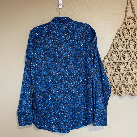 Robert Graham Ludwig Geo Print Stretch Button-Up Shirt, Navy, NWT, Size Medium - Picture 14 of 15